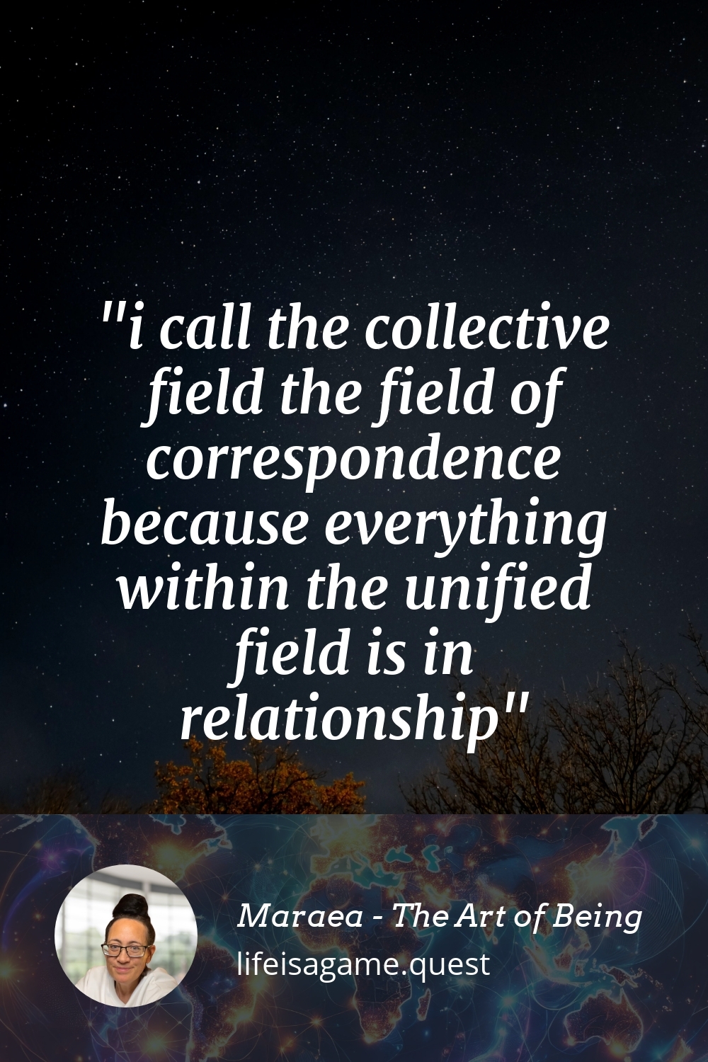 Pinterest Image i call the collective field the field of correspondence because everything within the unified field is in relationship