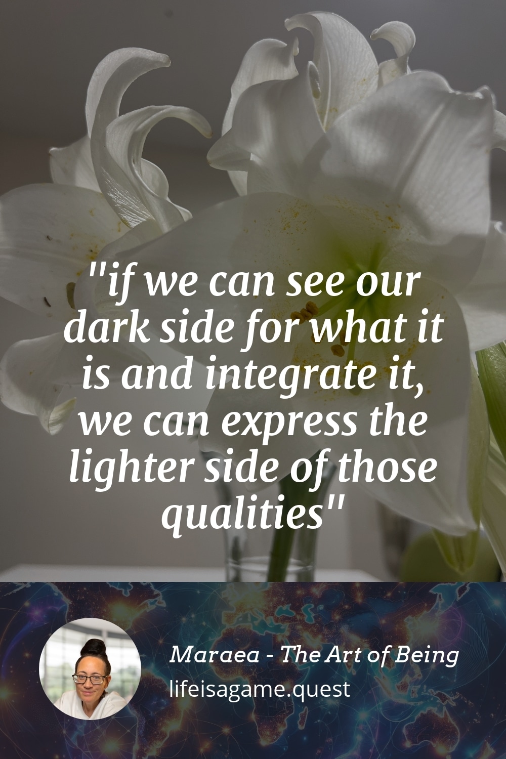 Pinterest Image if we can see our dark side for what it is and integrate it, we can express the lighter side of those qualities